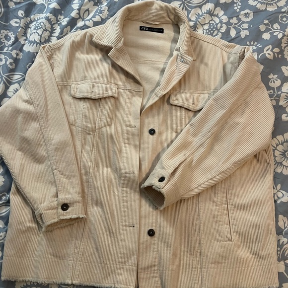 ZARA White Corduroy Jacket - Picture 1 of 4